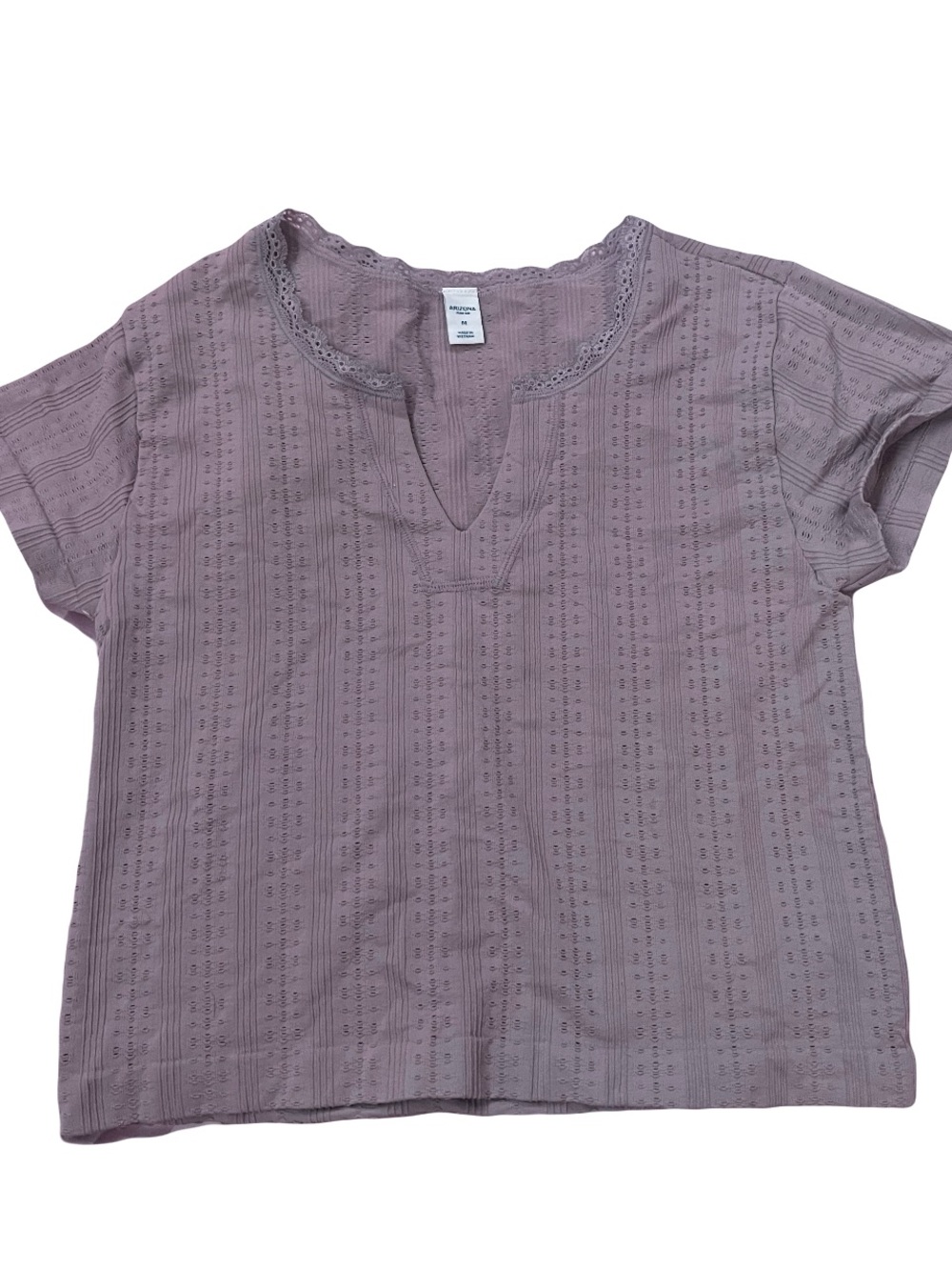 Women’s Lavender Eyelet Split-Neck Top